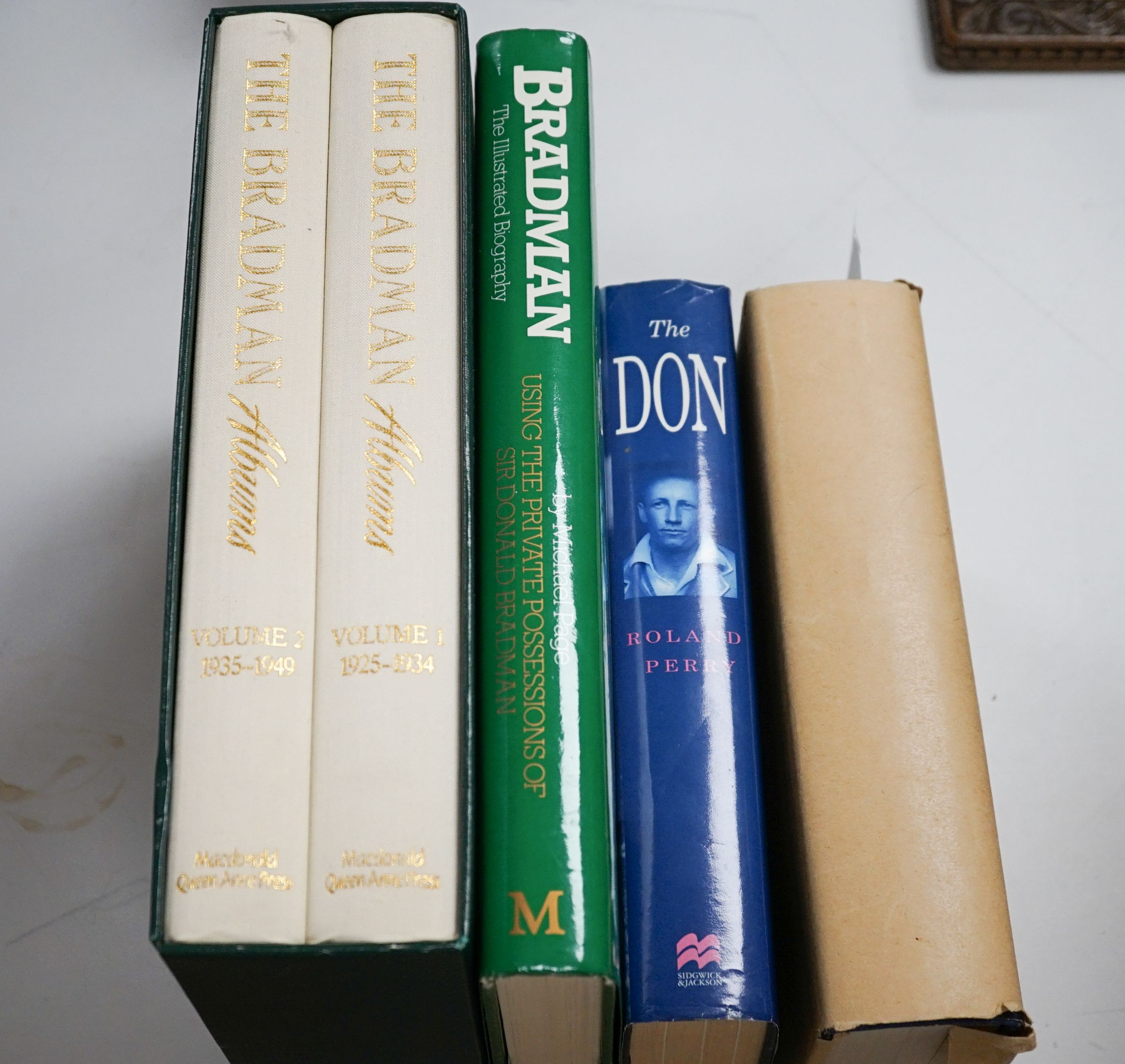 Margaret Thatcher, The Downing Street years, signed together with cricket books including The Don by Roland Perry, Bradman The Illustrated Biography by Michael Page and The Bradman Albums volumes 1 and 2